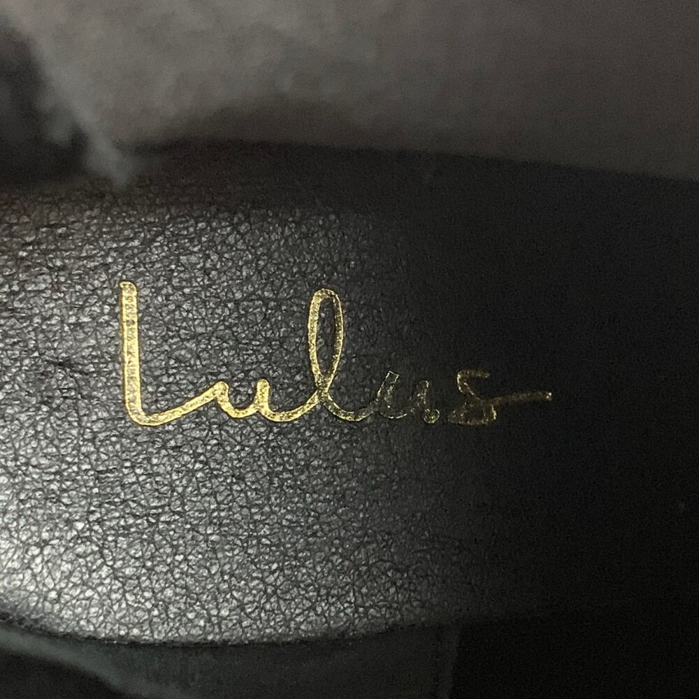 Lulus Waylen Chunky Chelsea Boots Black Faux Leather Ankle Lug Sole Women's 7.5 - Picture 5 of 11